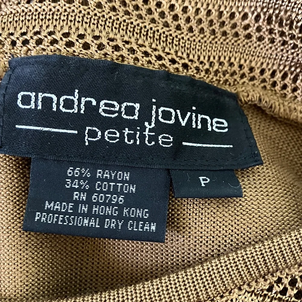 ANDREA JOVINE cotton blend knit dress in a‎ beautiful light brown color size SP